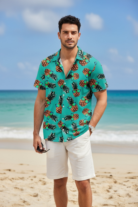 Men’s Hawaiian Pineapple Shirt | Fun & Breezy Summer Style by Wave & Hang