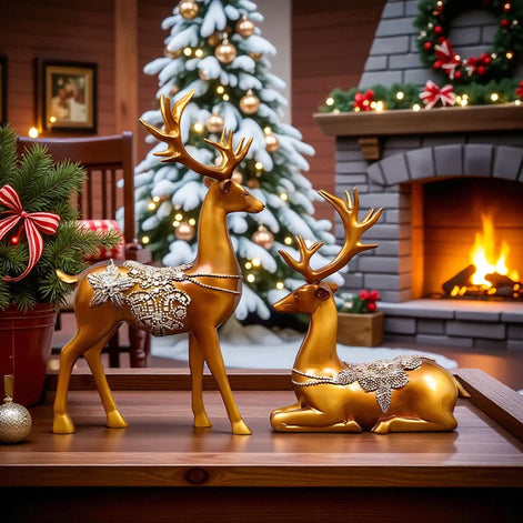 European Style Resin Deer Figurine | Elegant Living Room Decor