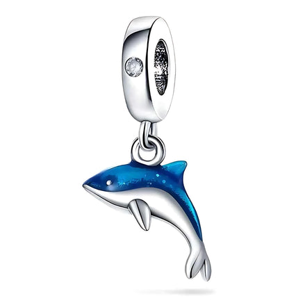 Ocean Blue Dolphin & Seahorse Pendant – DIY Jewelry Charms by Wave & Hang