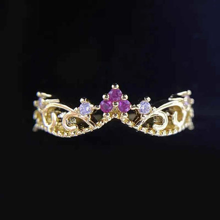 Royal Ocean Blue Crown Ring – Medieval Princess Style