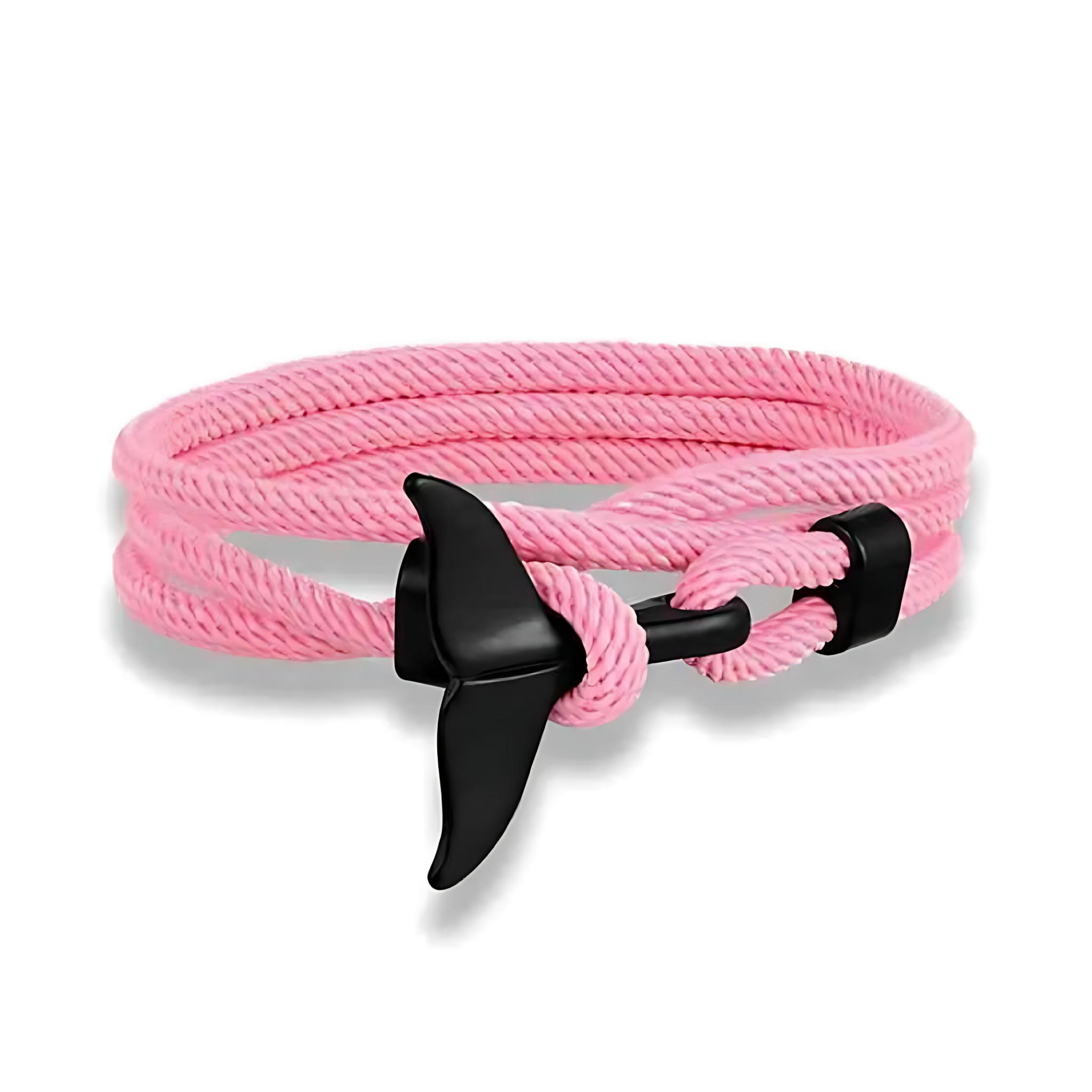 Ocean Whale Tail Anchor Bracelet Adjustable Nautical Rope for Couples and Ocean Lovers by Wave & Hang
