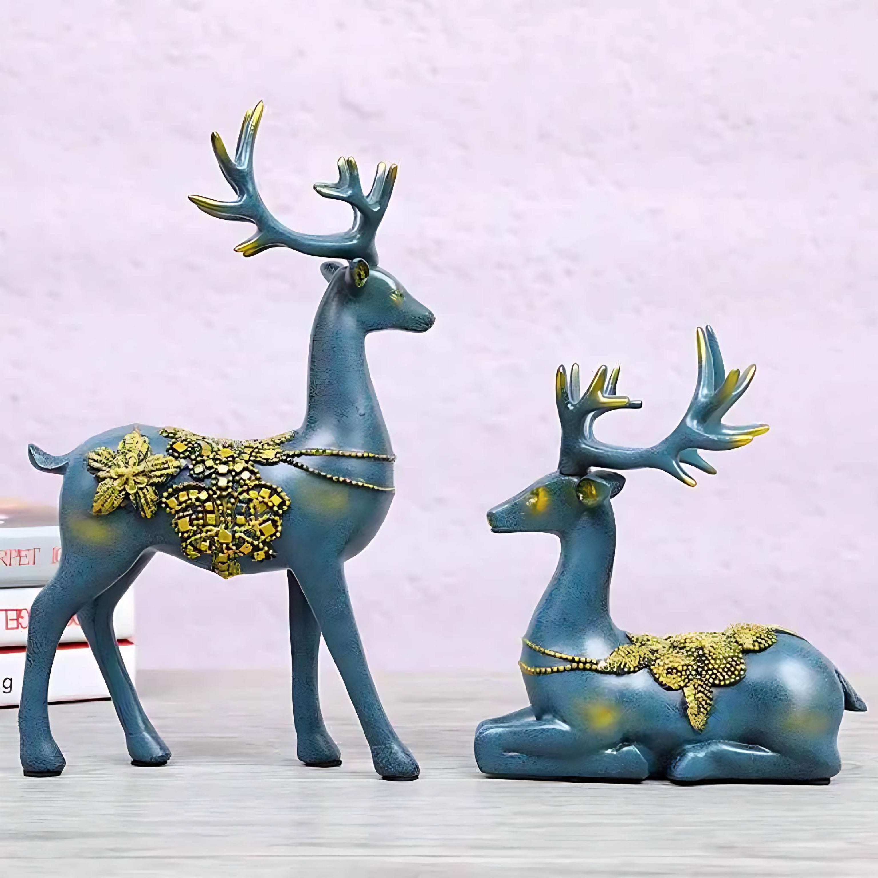 European Style Resin Deer Figurine | Elegant Living Room Decor