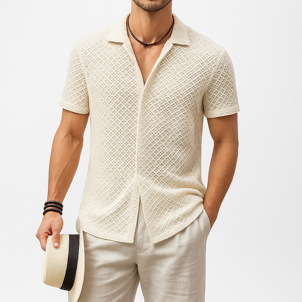 Men's Mesh Summer Shirt | Breathable Beachwear by TrendyStyle by Wave & Hang