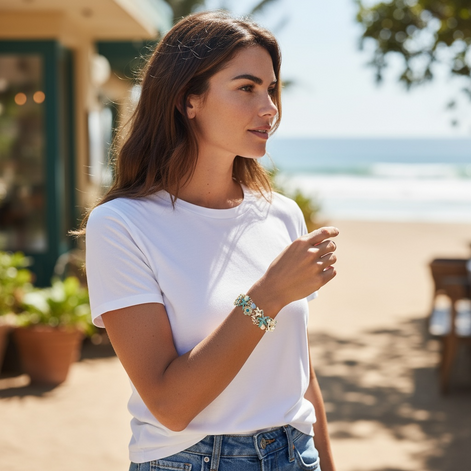 Ocean-Themed Starfish & Anchor Bracelet – 99 Carat Inspired Jewelry by Wave & Hang
