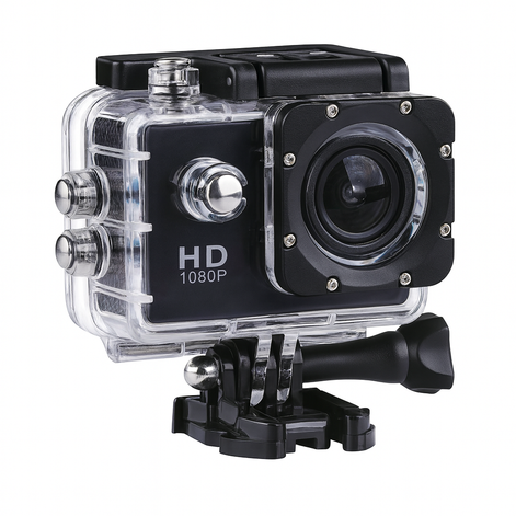 1080p Waterproof Sports Action Camera with HD Recording & Underwater Housing