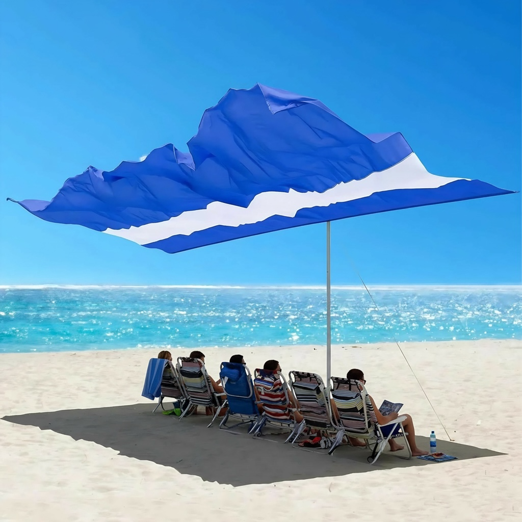 Tenrai Portable Beach Shade - Wind-Resistant for 6 People
