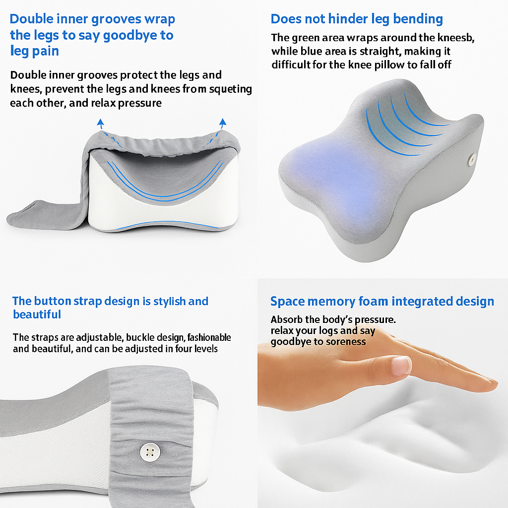 Orthopedic Memory Foam Pillow For Neck And Spine Alignment With Ergonomic Support And Breathable Cover by Wave & Hang