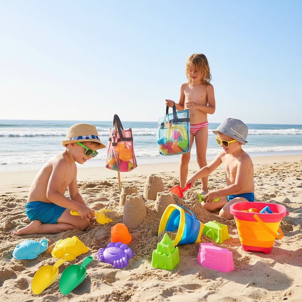 Aclarastra Collapsible Beach Sand Toys - Travel Set for Kids
