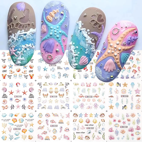 Ocean Nail Art Stickers | Easy DIY Summer Designs for Women by Wave & Hang