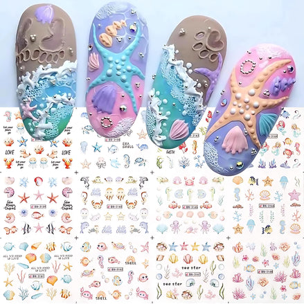 Ocean Nail Art Stickers | Easy DIY Summer Designs for Women by Wave & Hang