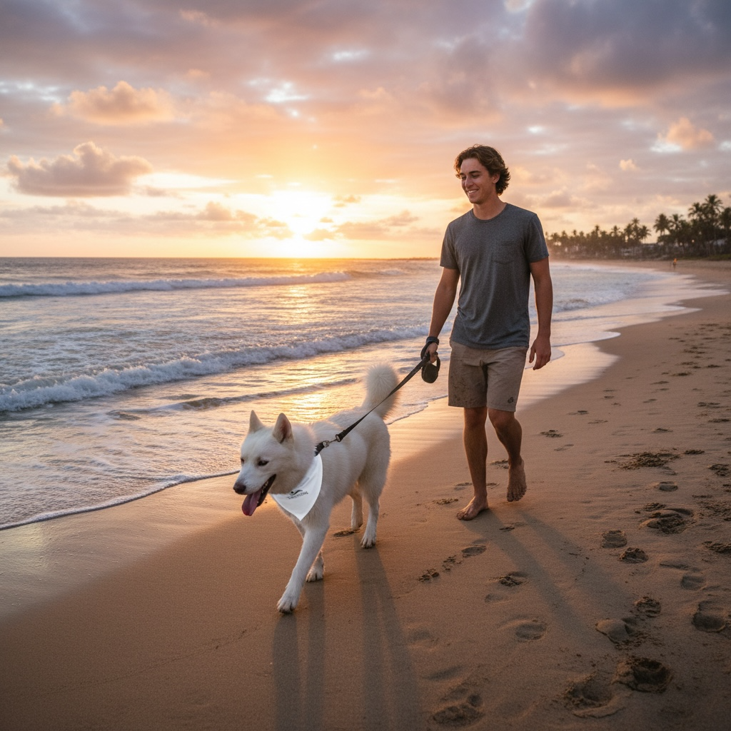 Wave and Hang Pet Bandana Collar | Adjustable, Chic Design