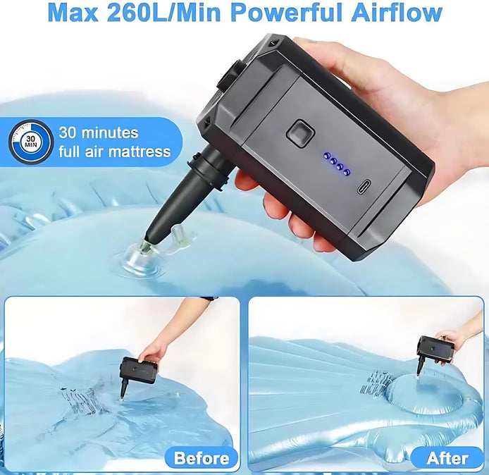 Pool Toy Inflator Adapter Wireless Portable Air Pump – USB Rechargeable Electric Inflator for Po ...