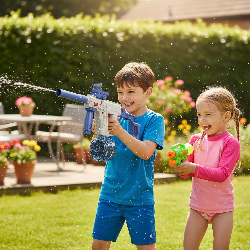 Summer Electric Automatic Water Gun – High-Pressure Rechargeable Blaster by Wave & Hang