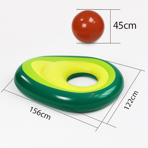 Inflatable Avocado Pool Float Eco Friendly PVC For Kids And Adults by Wave & Hang