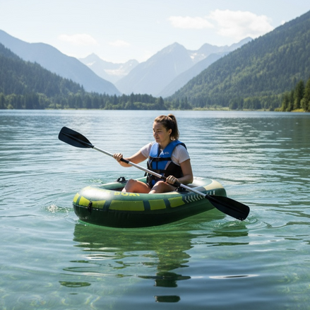 Small PVC Inflatable Boat 1 Person Portable Dinghy With Optional Pump by Wave & Hang