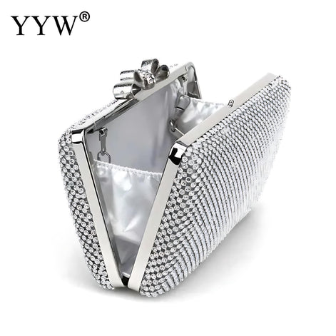 Silver Glitter Evening Clutch - Glamorous Handbag for Women by Wave & Hang