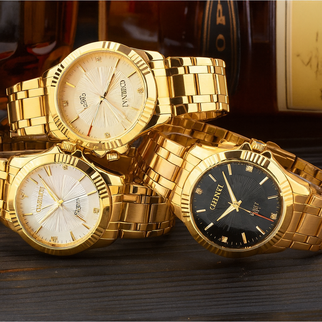 Couple’s Waterproof Quartz Watch – Deluxe Morning Edition, Unisex by Wave & Hang