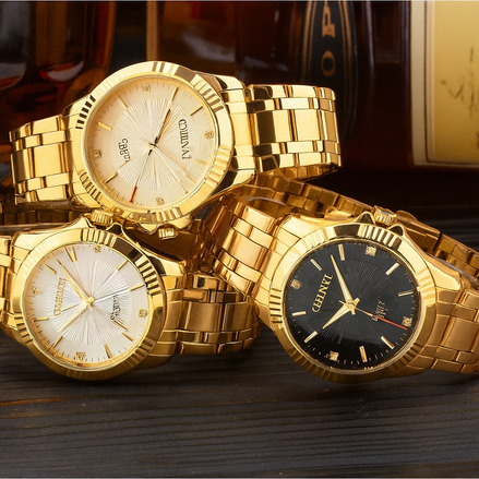 Couple’s Waterproof Quartz Watch – Deluxe Morning Edition, Unisex by Wave & Hang