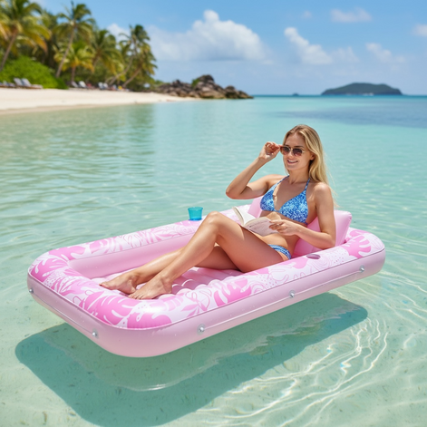 Inflatable Pool Floating Bed With Backrest For Adults by Wave & Hang