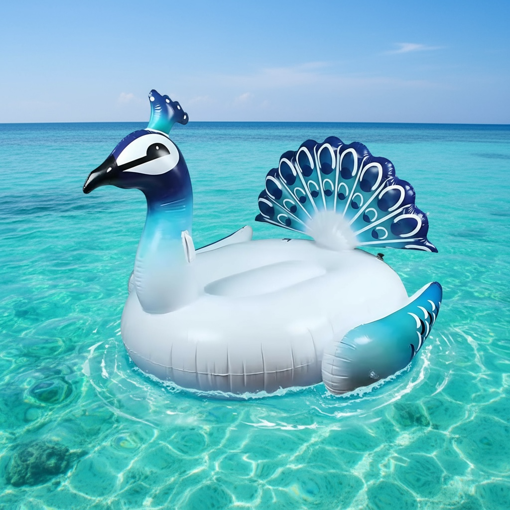 Inflatable Peacock Pool Float Giant Ride On 175x175 cm by Wave & Hang