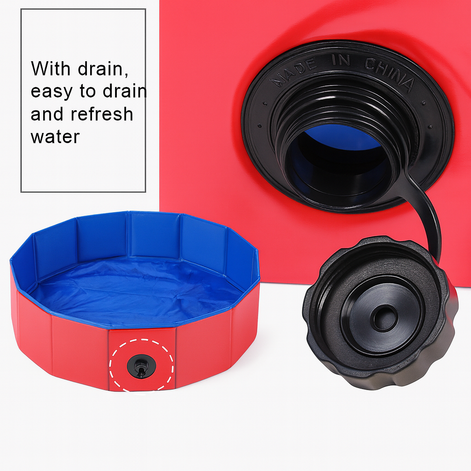 Foldable Pet Swimming Pool – Durable PVC Bathing & Play Pool for Dogs & Cats by Wave & Hang
