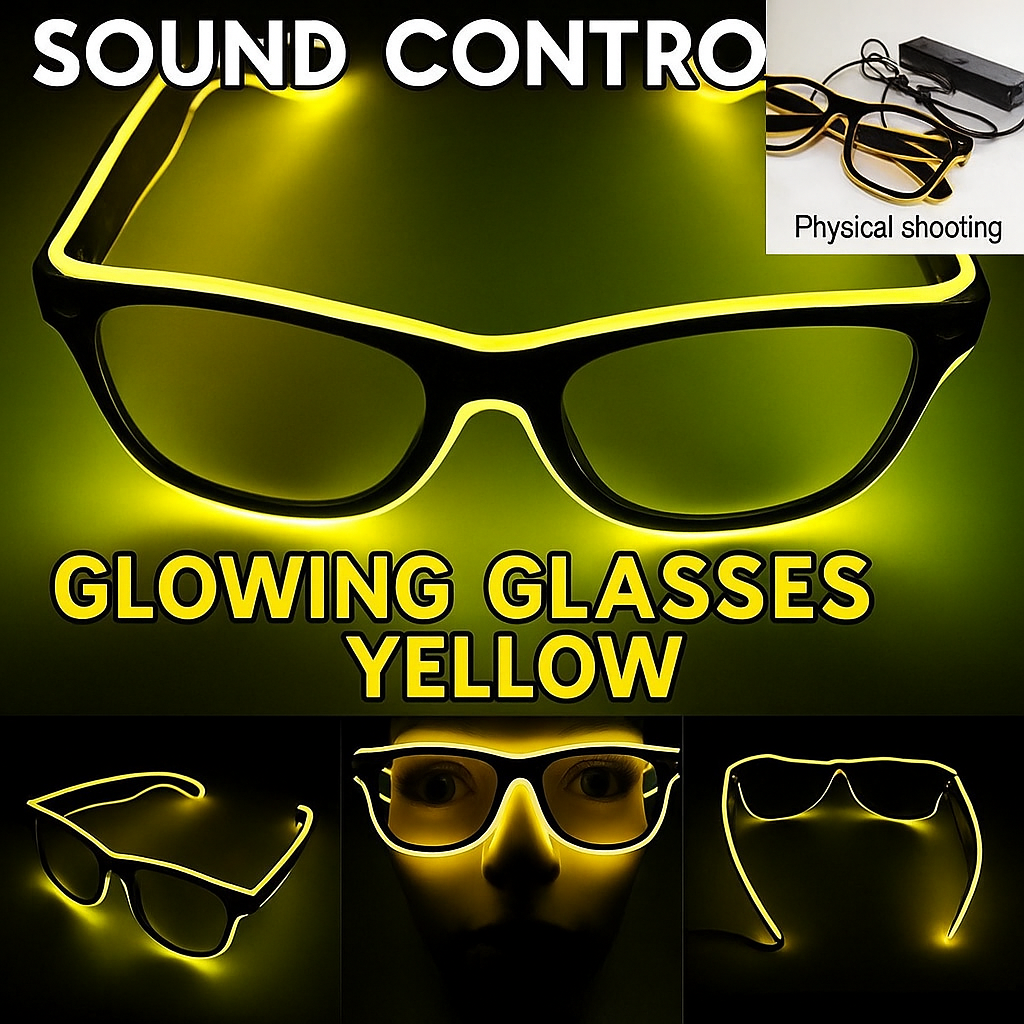 LED Neon Glasses – Voice-Activated Party Shades for Raves by Wave & Hang