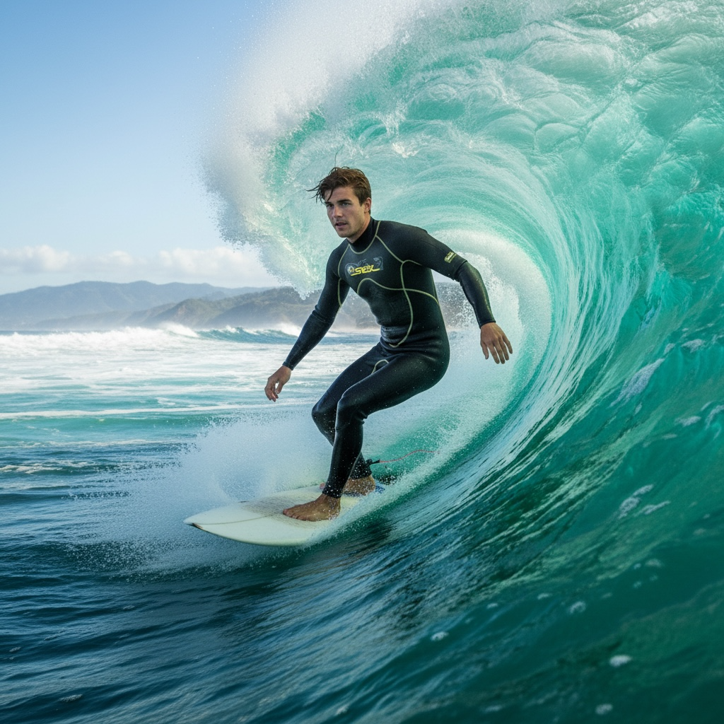 Pro Surf – Men’s Back Zipper Neoprene Wetsuit (Short Sleeve Diving Suit) by Wave & Hang