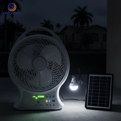 12-Inch Solar-Powered Fan | Ultimate Cooling for Outdoor Fun by Wave & Hang