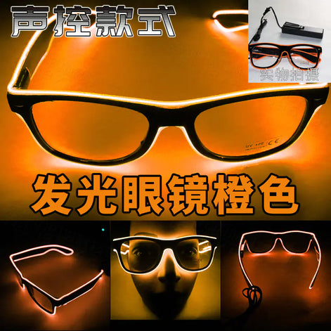 LED Neon Glow Glasses – Voice-Activated Light Up Party Shades for Music Events, Festivals, Raves & Clubs | Rechargeable Luminous Sunglasses in Multiple Neon Colors
