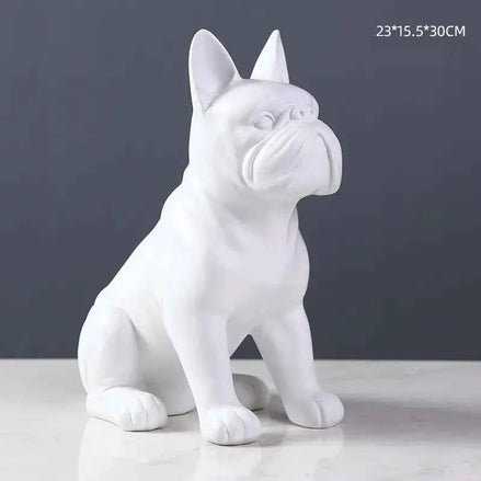 Nordic Bulldog Figurine | Modern Resin Dog Sculpture for Living Room | Creative Animal Home Decor Gift