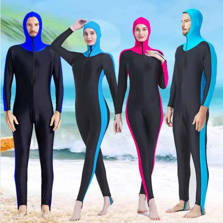 Full-Body Hooded Wetsuit for Men & Women – UV Protection, Quick-Dry Swim & Dive Suit