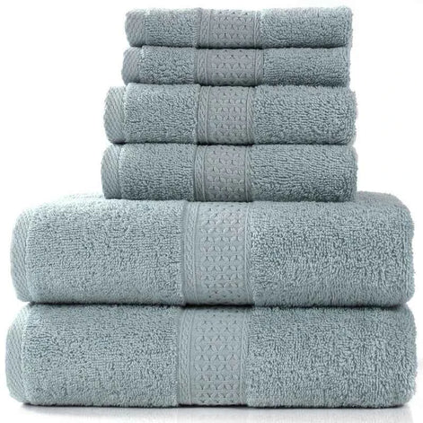Cotton Absorbent Towel Set – 6-Piece Bath Towels, Hand Towels & Washcloths