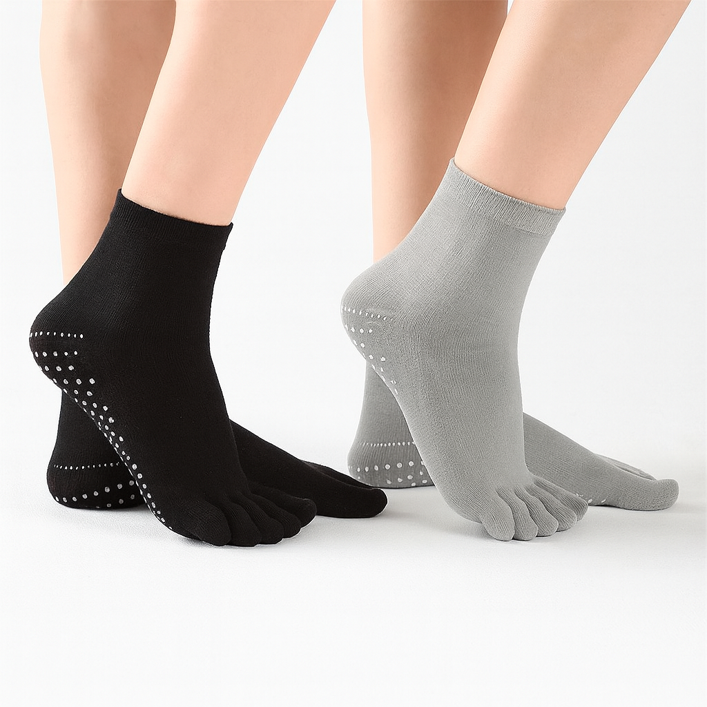 Yoga Socks with Five Toe Design – Non-Slip, Breathable & Comfortable by Wave & Hang