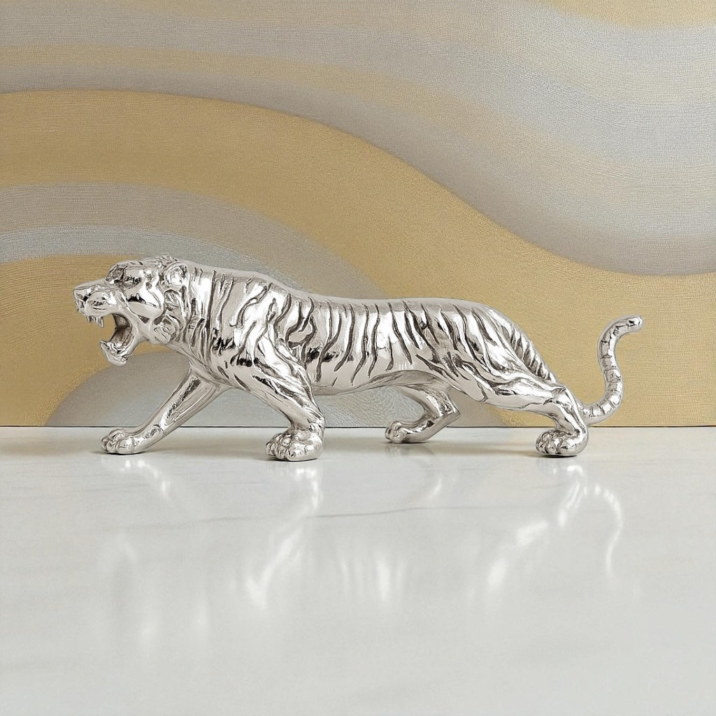 Luxury Resin Tiger Figurine | Strength & Wealth Symbol by Wave & Hang