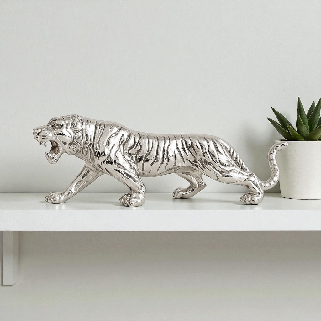 Luxury Resin Tiger Figurine | Strength & Wealth Symbol by Wave & Hang