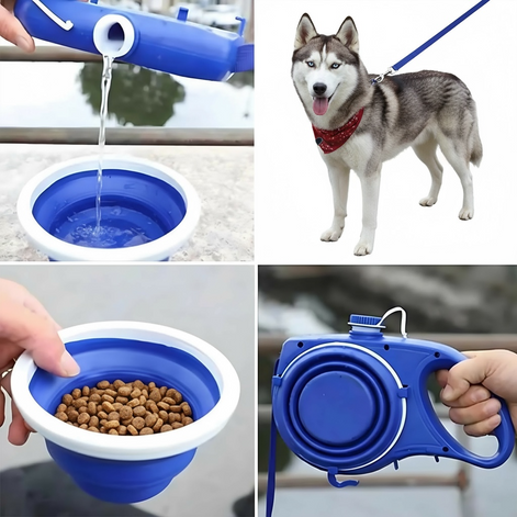 3-in-1 Dog Leash with Water Bottle – Ultimate Hydration Gear by Wave & Hang