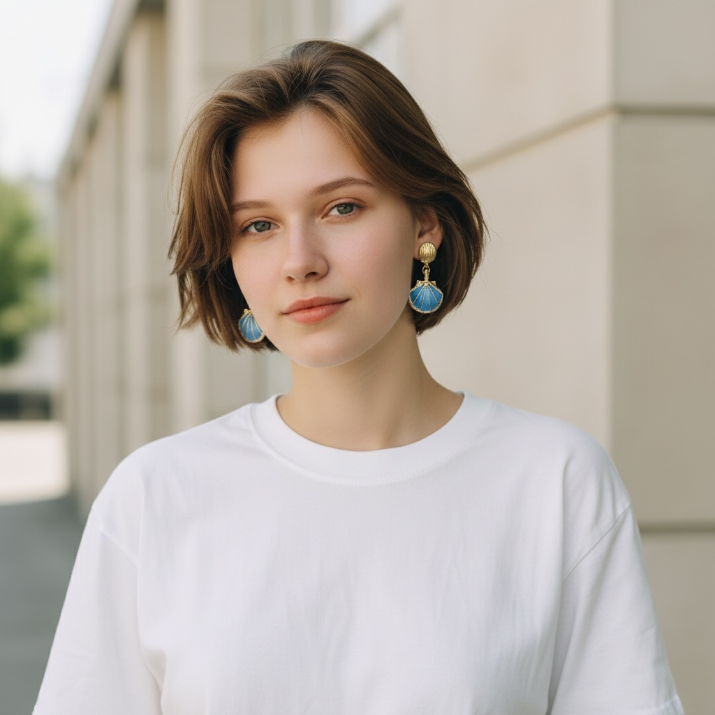 Vintage Ocean Shell Stud Earrings by Wave & Hang