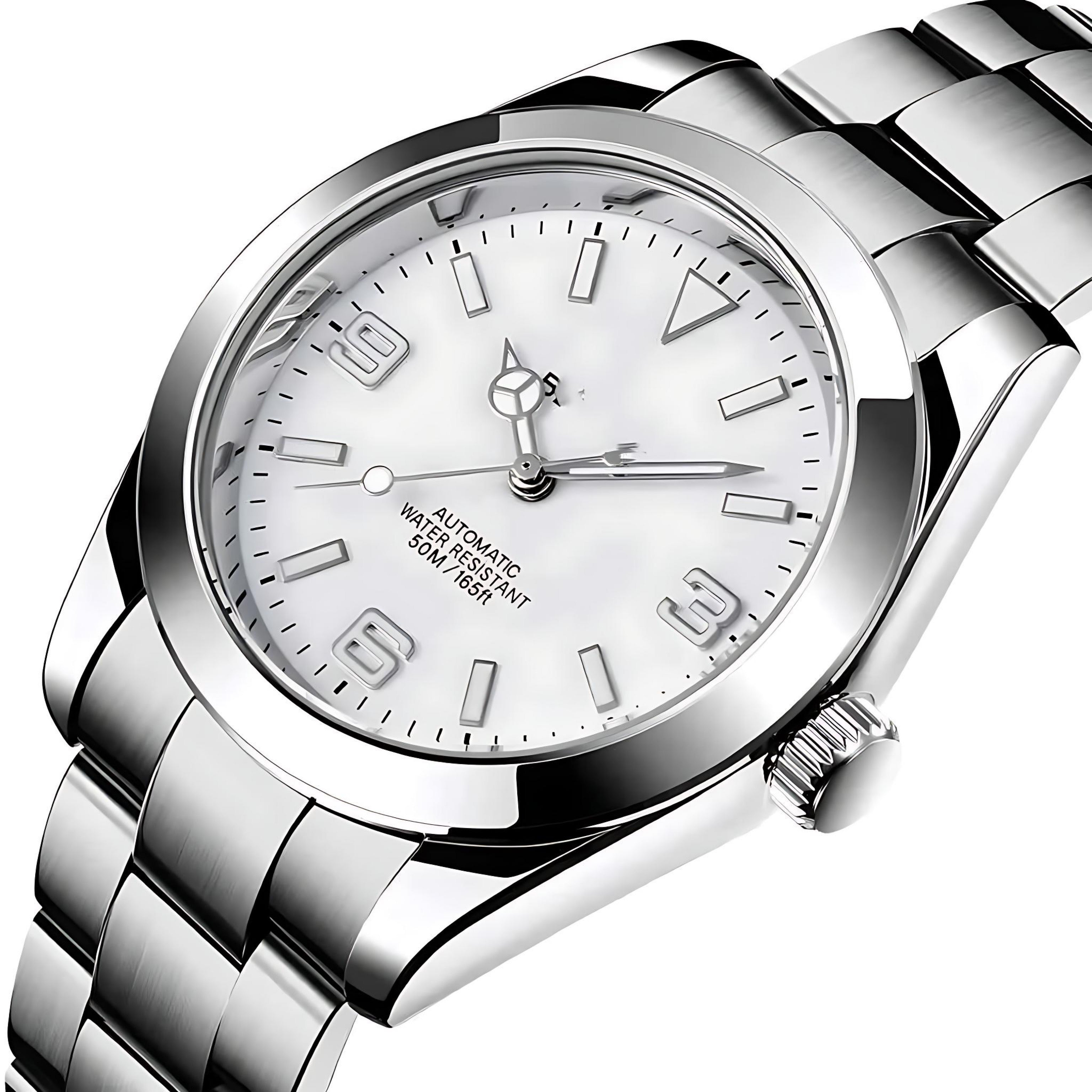 Men’s Automatic Mechanical Watch – Stainless Steel, Waterproof, Self-Winding by Wave & Hang