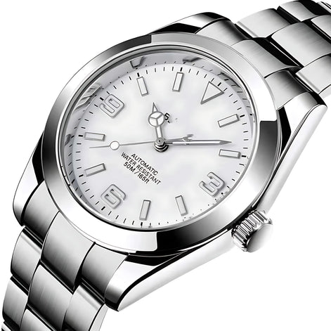 Men’s Automatic Mechanical Watch – Stainless Steel, Waterproof, Self-Winding by Wave & Hang