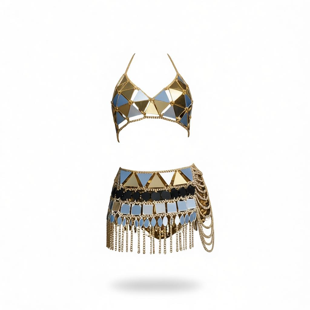 Glamorous Sequin Triangle Bikini Set for Trendsetting Beach Babes