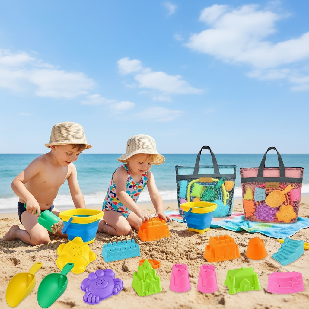 Aclarastra Collapsible Beach Sand Toys - Travel Set for Kids