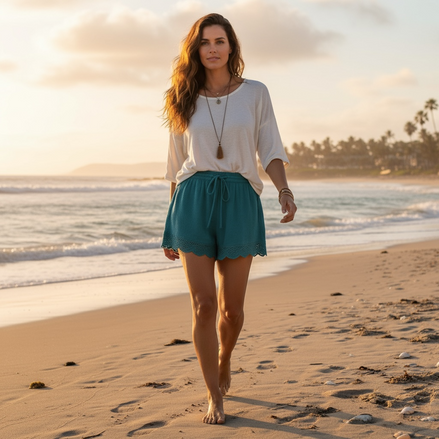 Plus Size Summer Women’s Casual Beach Shorts – Lightweight & Stylish by Wave & Hang