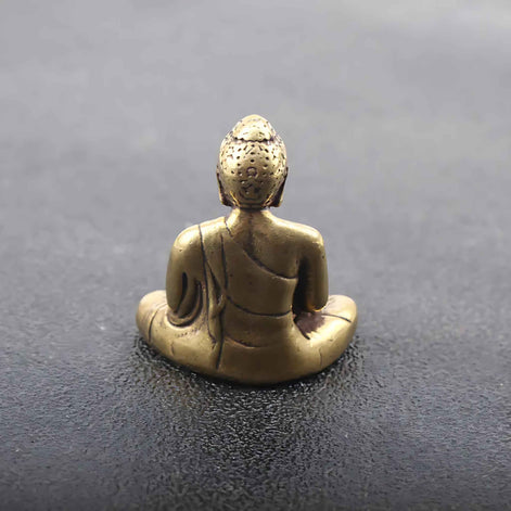 Brass Buddha Meditation Statue – Vintage Sitting Figure Sculpture | Copper Home Decor Ornament for Peace & Mindfulness
