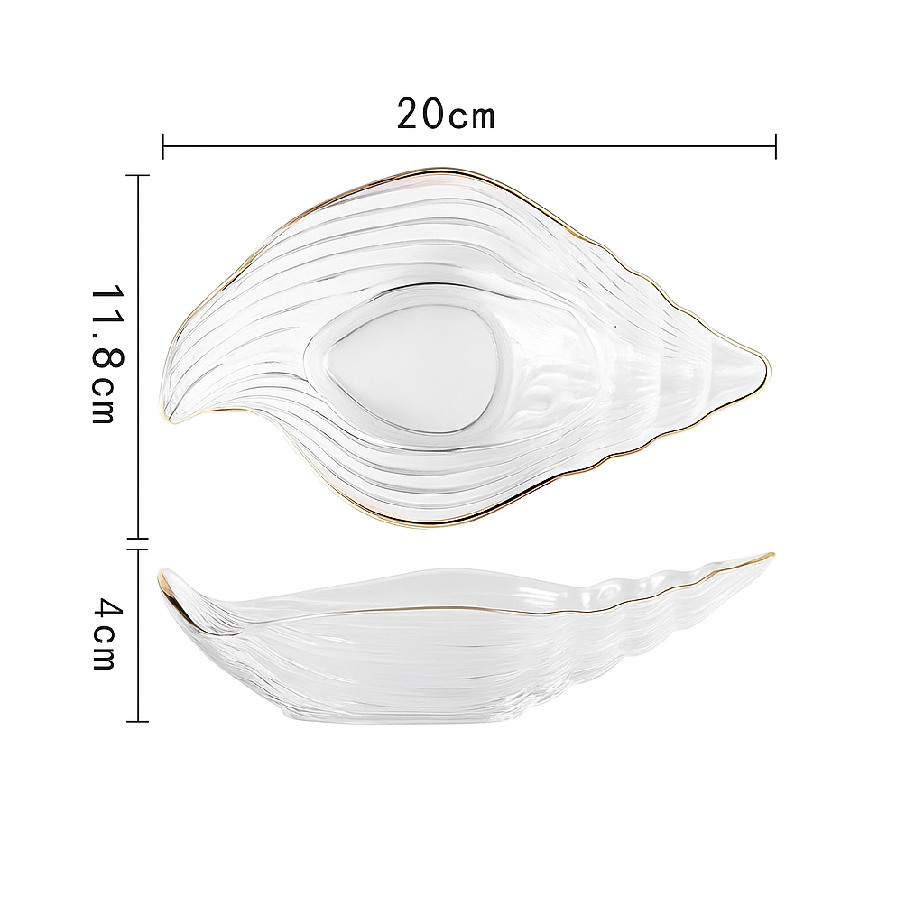 Creative Ocean Dim Sum Plate with Gilt Edging by Wave & Hang