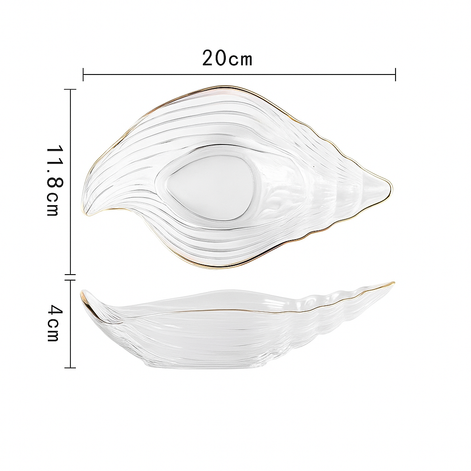 Creative Ocean Dim Sum Plate with Gilt Edging by Wave & Hang