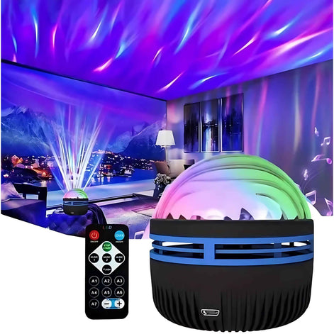 2-in-1 Galaxy & Ocean Wave Projector – LED Northern Lights Star Projector with Remote Control | Mood Light for Bedroom, Parties & Home Decor