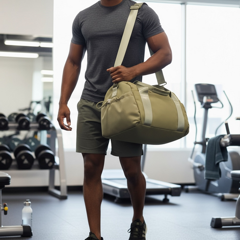 Sports Duffel Bag Lightweight Nylon Water Resistant Shoulder Strap by Wave & Hang