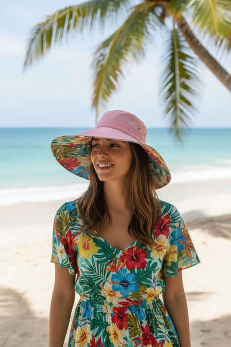 Reversible Wide Brim Sun Hat for Women | UPF 50+ Protection by Wave & Hang
