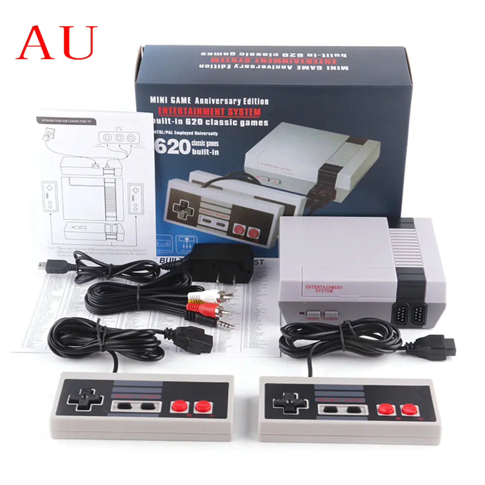 Mini Retro Home Video Game Console – 620+ Classic Games, Dual Controllers, Family Fun Entertainment