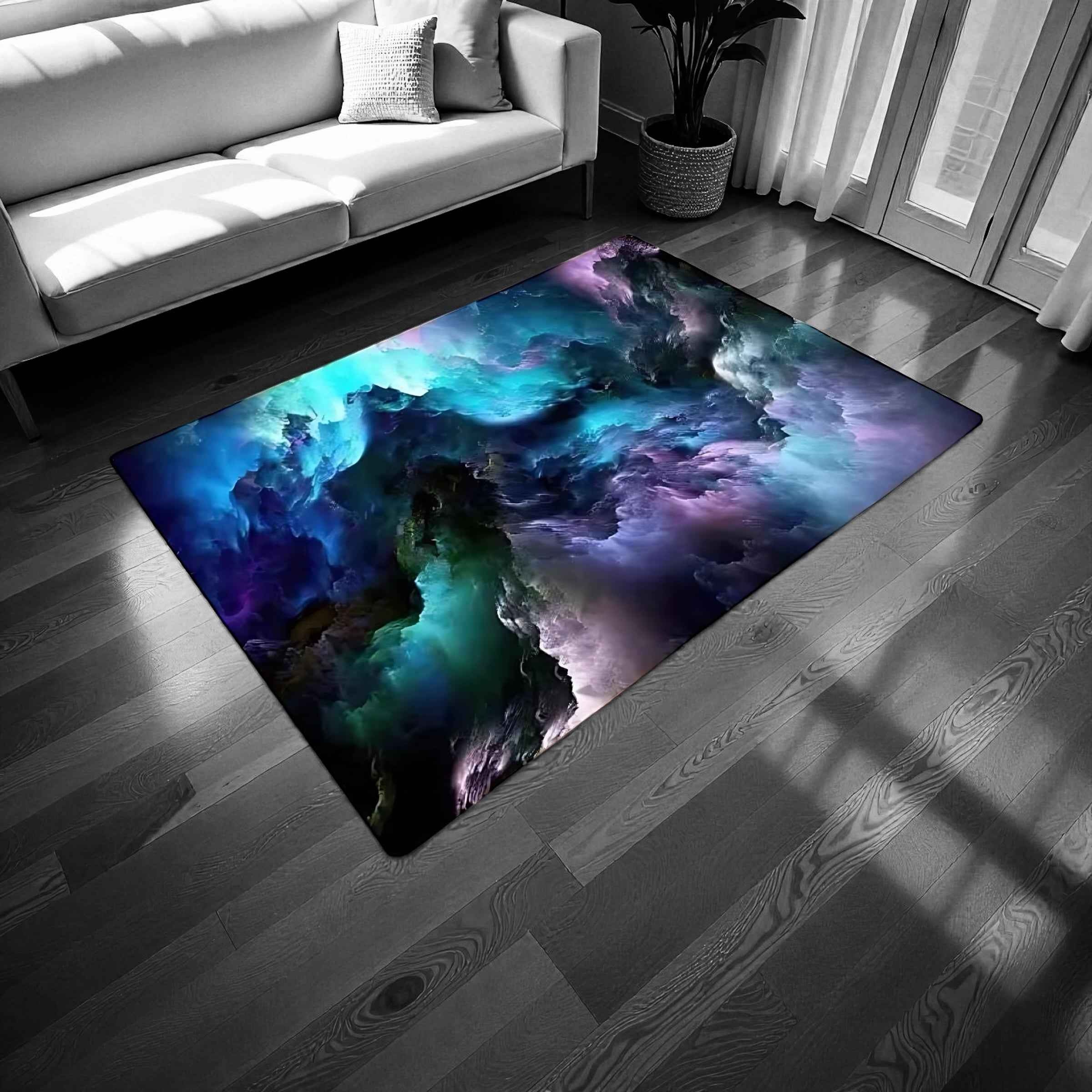 3D Galaxy Space Star Rug | Cosmic Area Carpet for Living Room Decor